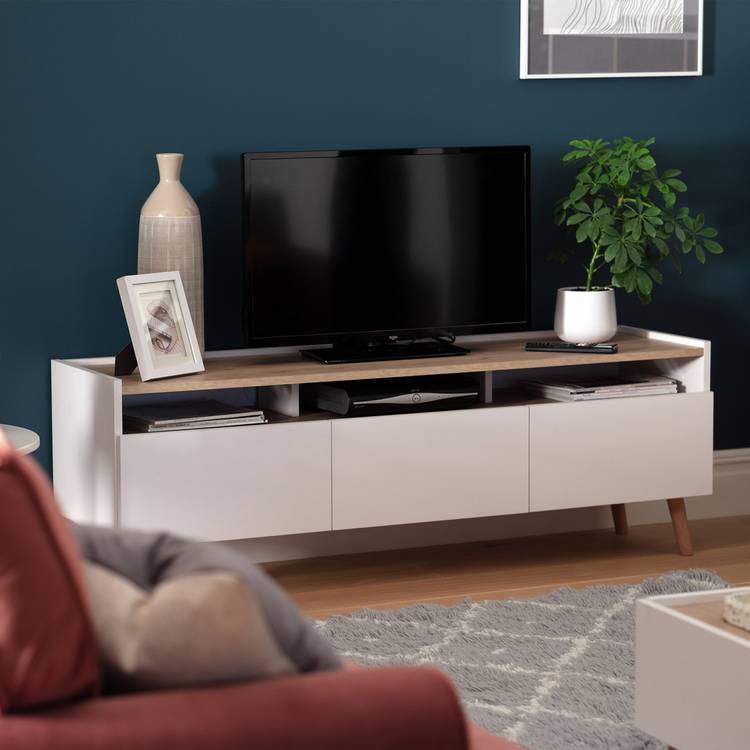 Habitat Skandi 3 Drawer TV Unit - White 0