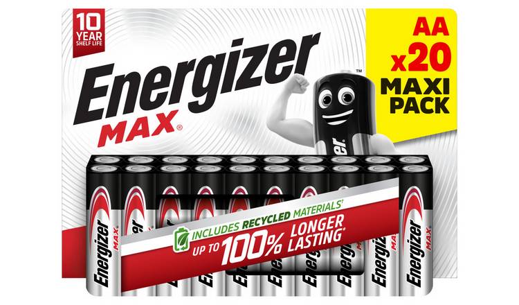 Energizer Max Alkaline AA Batteries - Pack of 20