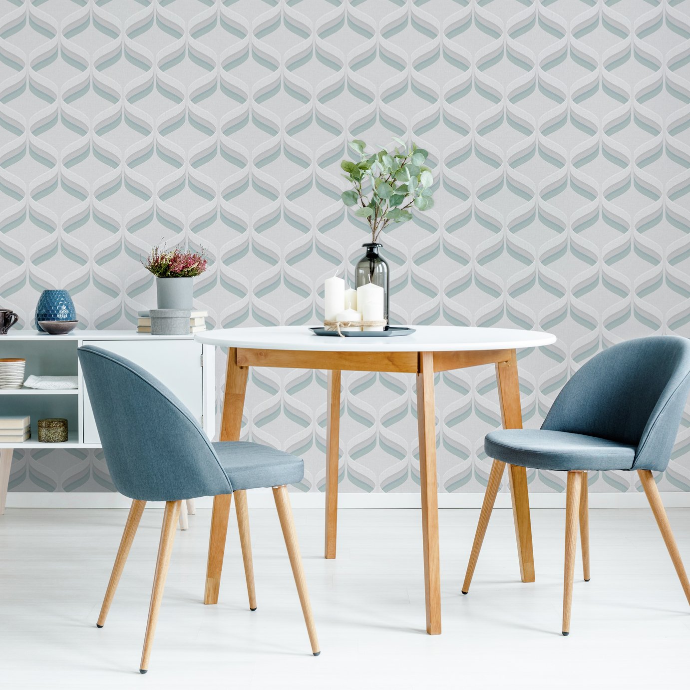 Fresco Retro Ogee Sky Blue Wallpaper Review