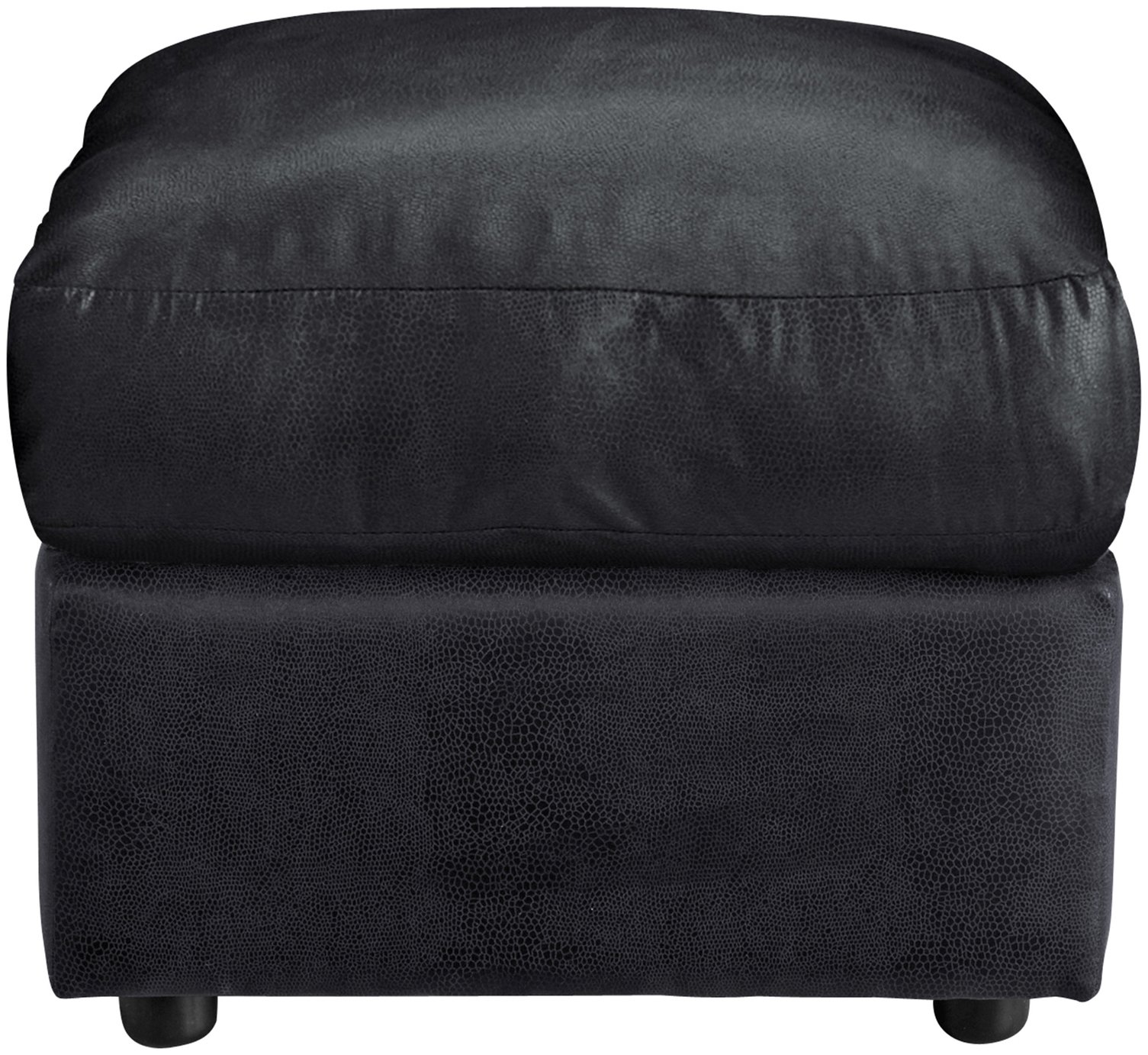 Argos Home New Alfie Leather Eff Storage Footstool - Black