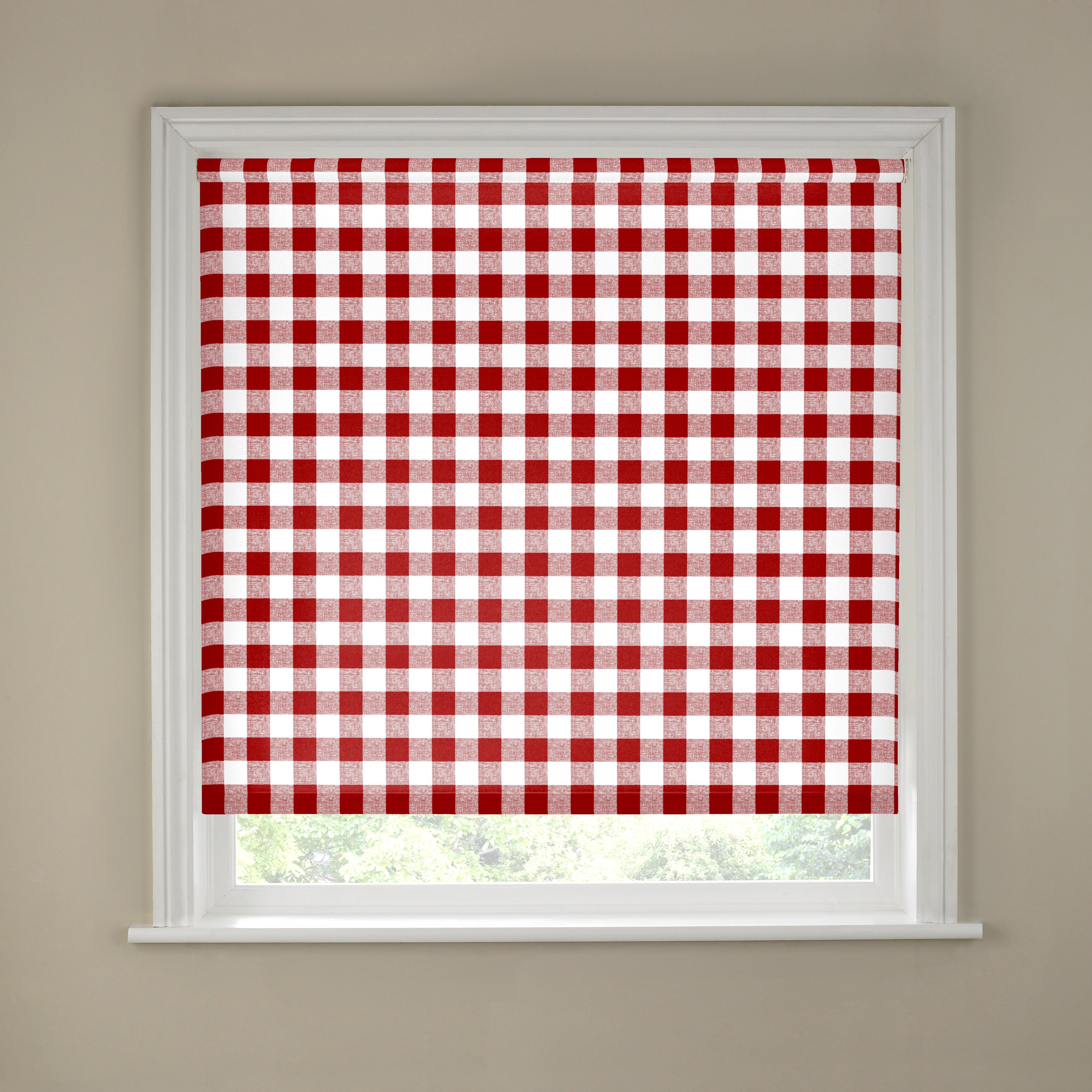 Kitchen Roller Blind - 2ft - Red Gingham