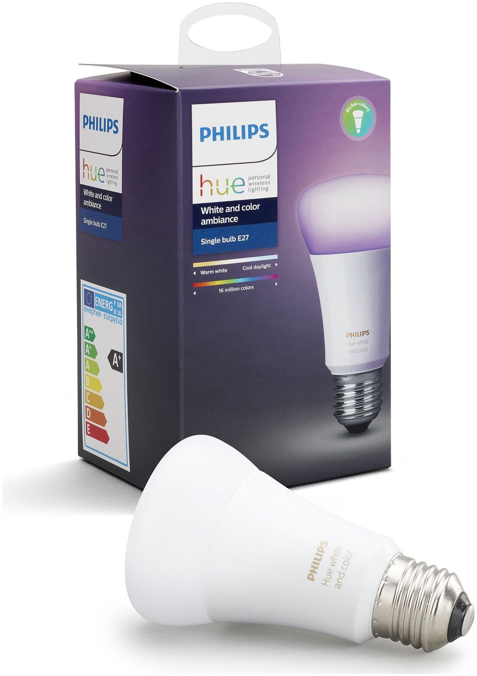 Philips Hue 9W LED Colour Ambiance Wireless E27 Light Bulb