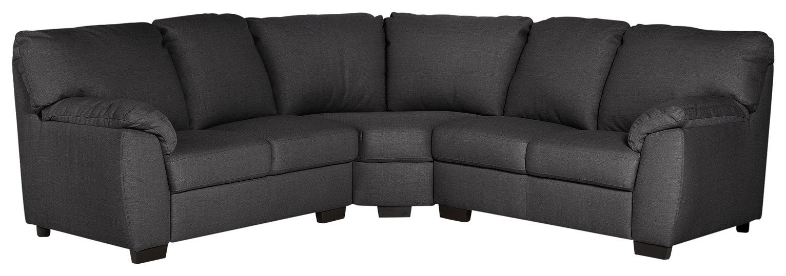 Argos Home Milano Corner Fabric Sofa - Charcoal