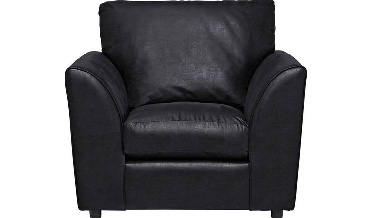 Buy Argos Home New Alfie Faux Leather Chair - Black | Armchairs and