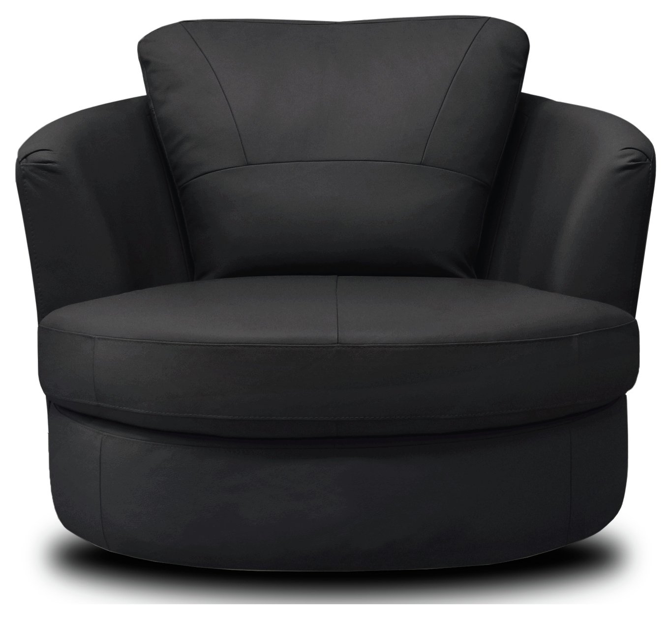 Argos Home Milano Leather Swivel Chair - Black