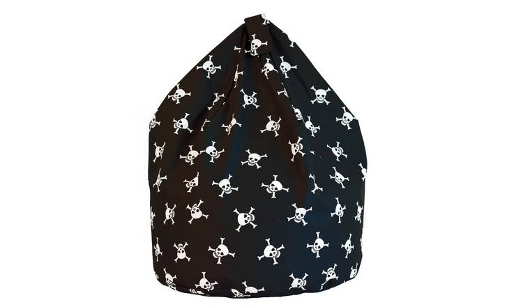 Bean Lazy Pirate Skull and Crossbones Cotton Bean Bag Child Size Black