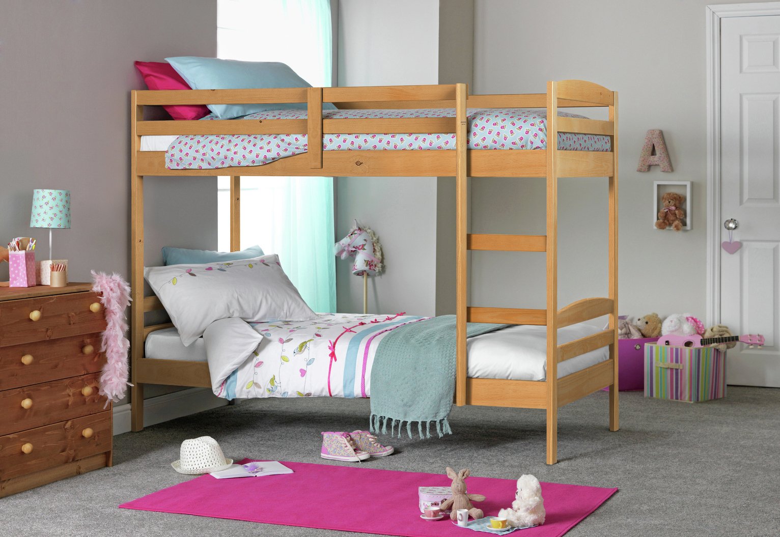 Argos Home Josie Shorty Bunk Bed & 2 Kids Mattresses - Pine
