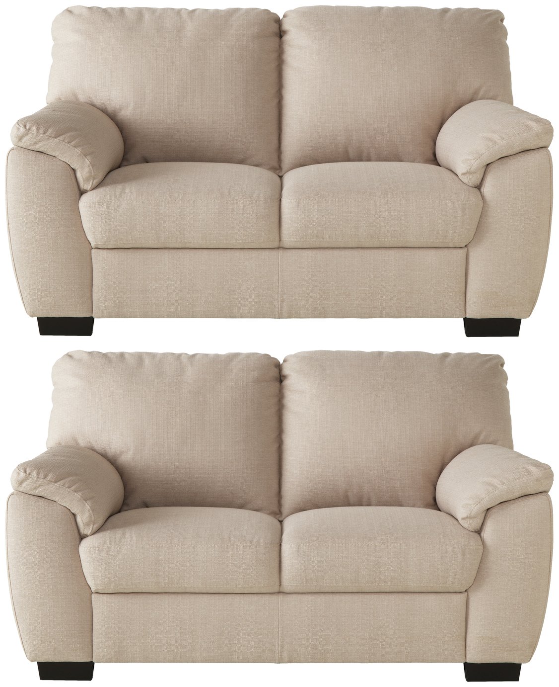 Argos Home Milano Pair of Fabric 2 Seater Sofa - Beige