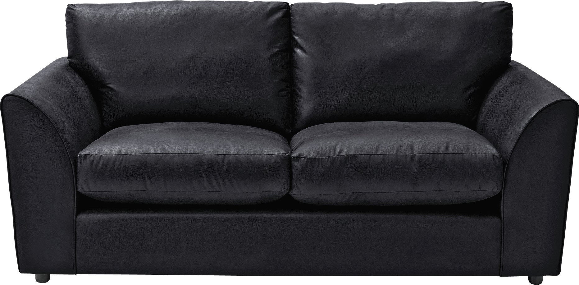 Argos Home New Alfie Compact 3 Seat Leather Eff Sofa - Black