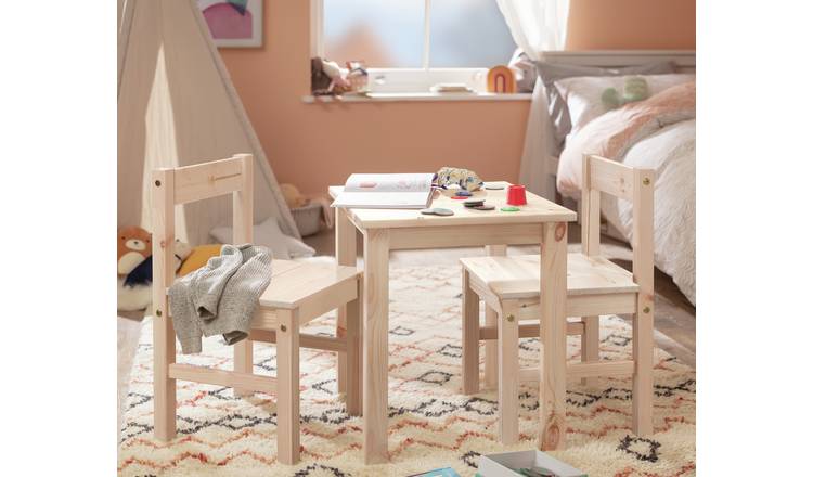 Buy Argos Home Kids Scandinavia Solid Wood Table 2 Chairs Pine Kids tables and chairs Argos