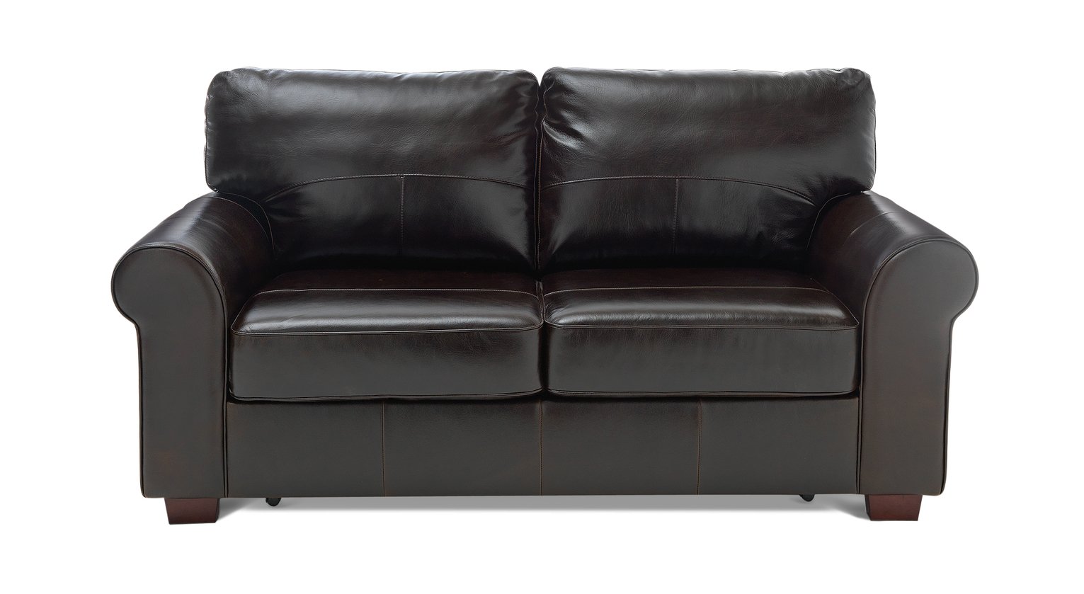 Habitat Salisbury Leather 2 Seater Sofa Bed - Chocolate