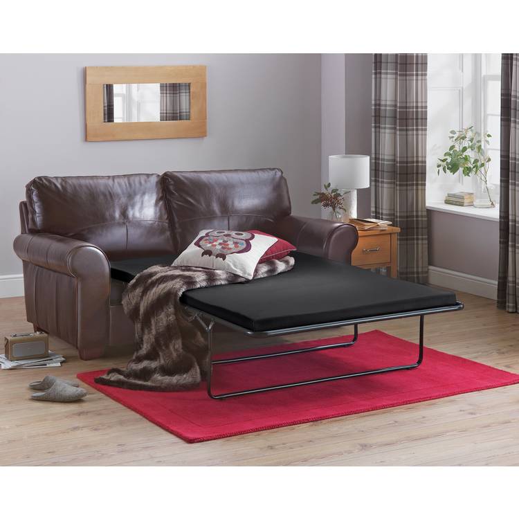 Argos Home Salisbury Leather 2 Seater Sofa Bed - Chocolate 0