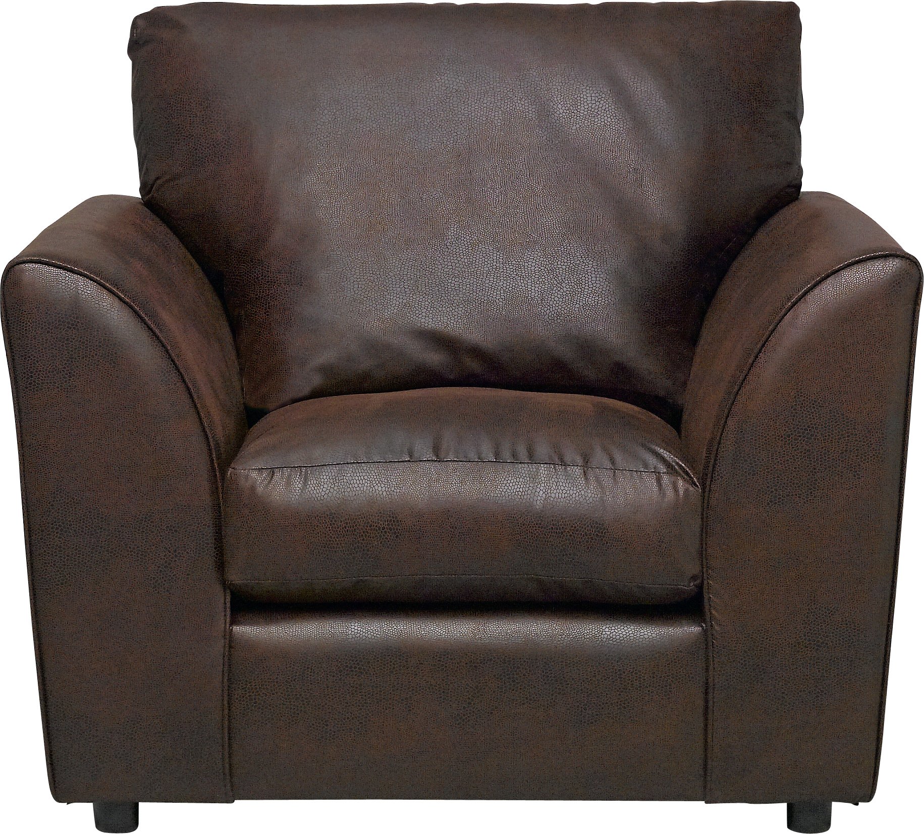 Argos Home New Alfie Leather Effect Chair - Dark Brown