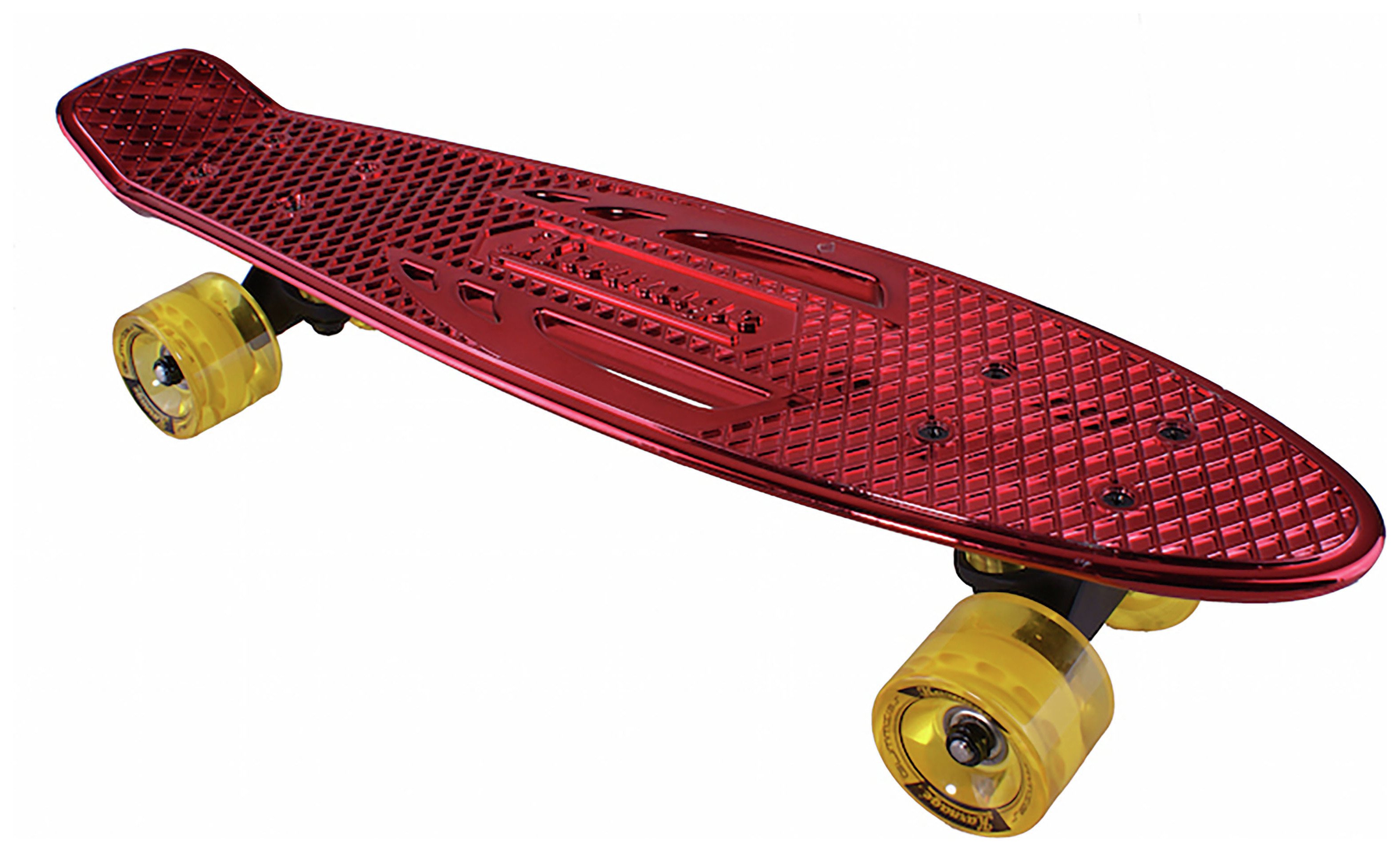 Karnage Retro Skateboard - Chrome and Red