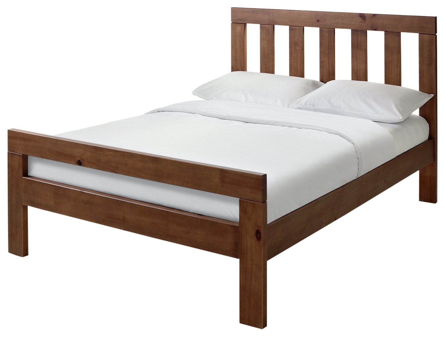 Habitat Chile Double Wooden Bed Frame - Dark Stain