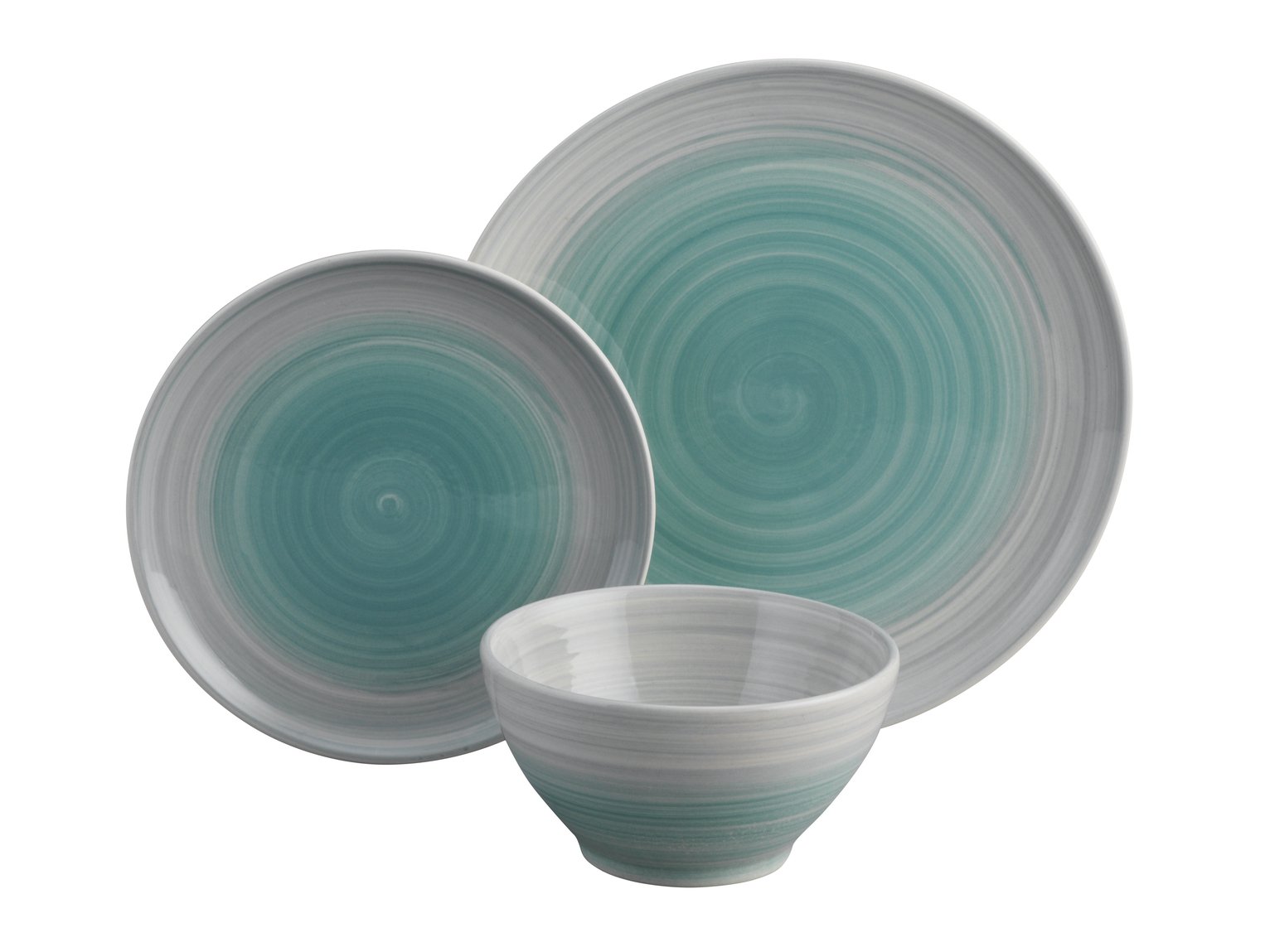 Habitat Atkinson 12 Piece Earthenware Dinner Set - Blue