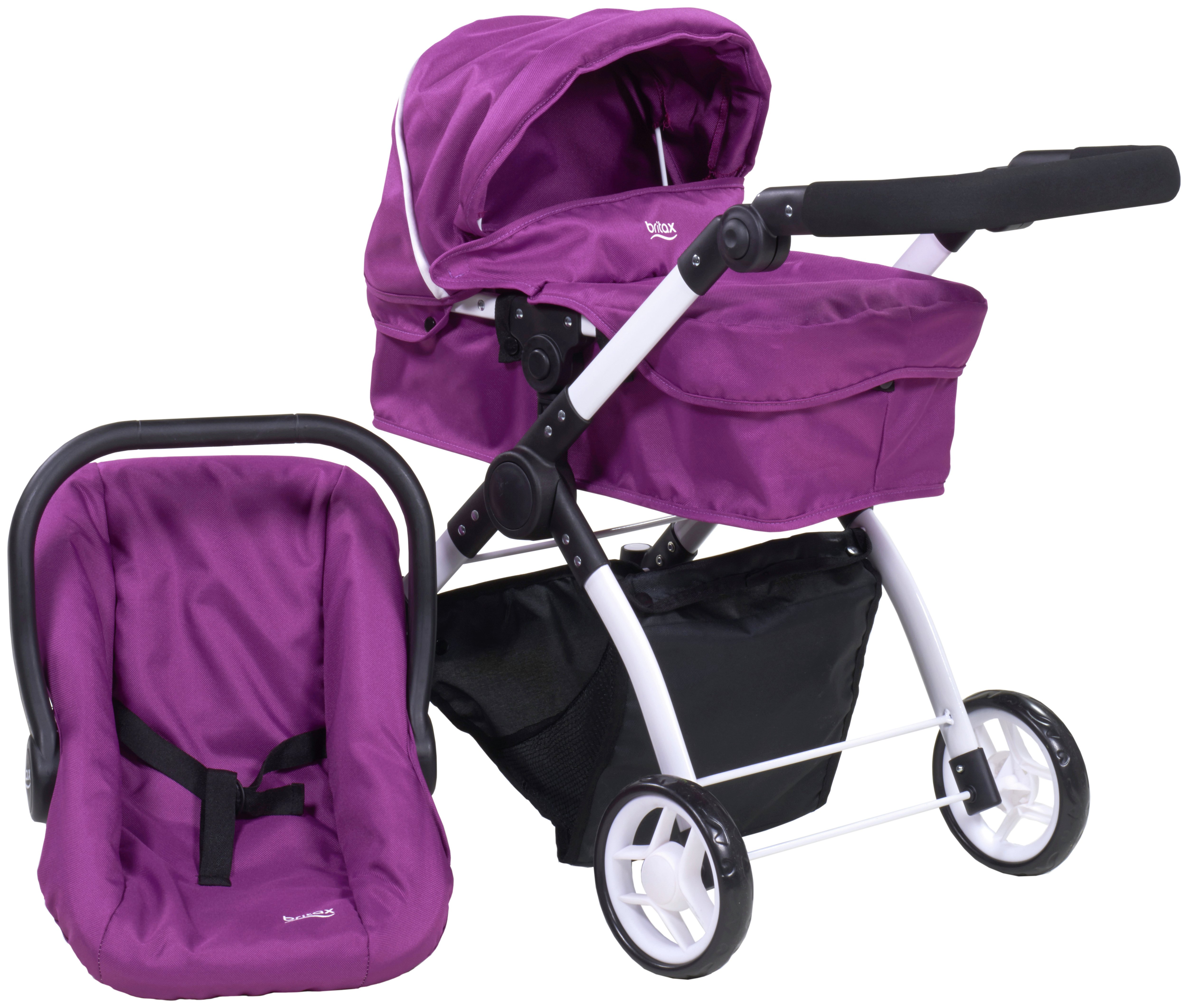 britax duo twin dolls buggy hot pink