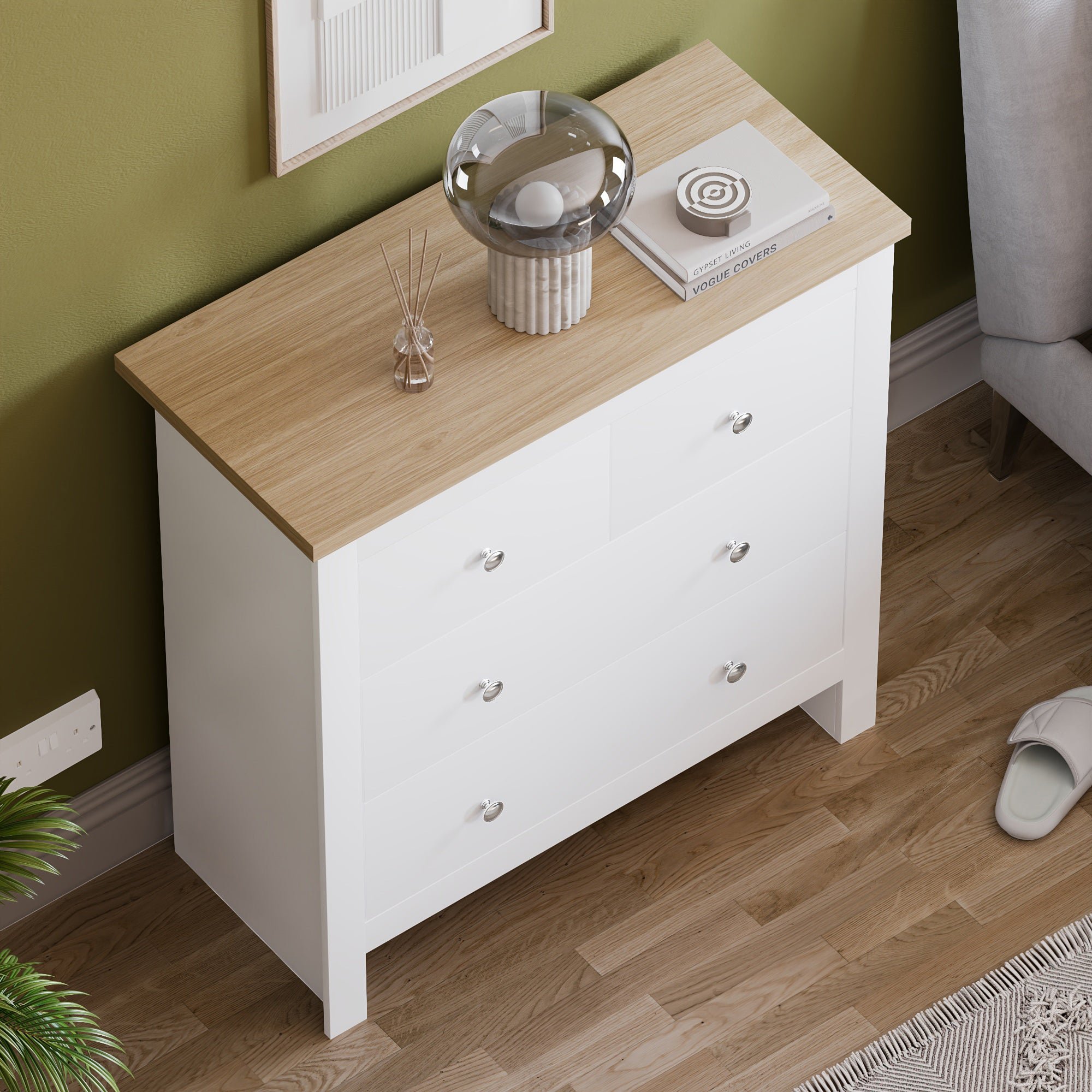 Vida Designs Arlington 2+2 Drawer Chest - White - Image 3