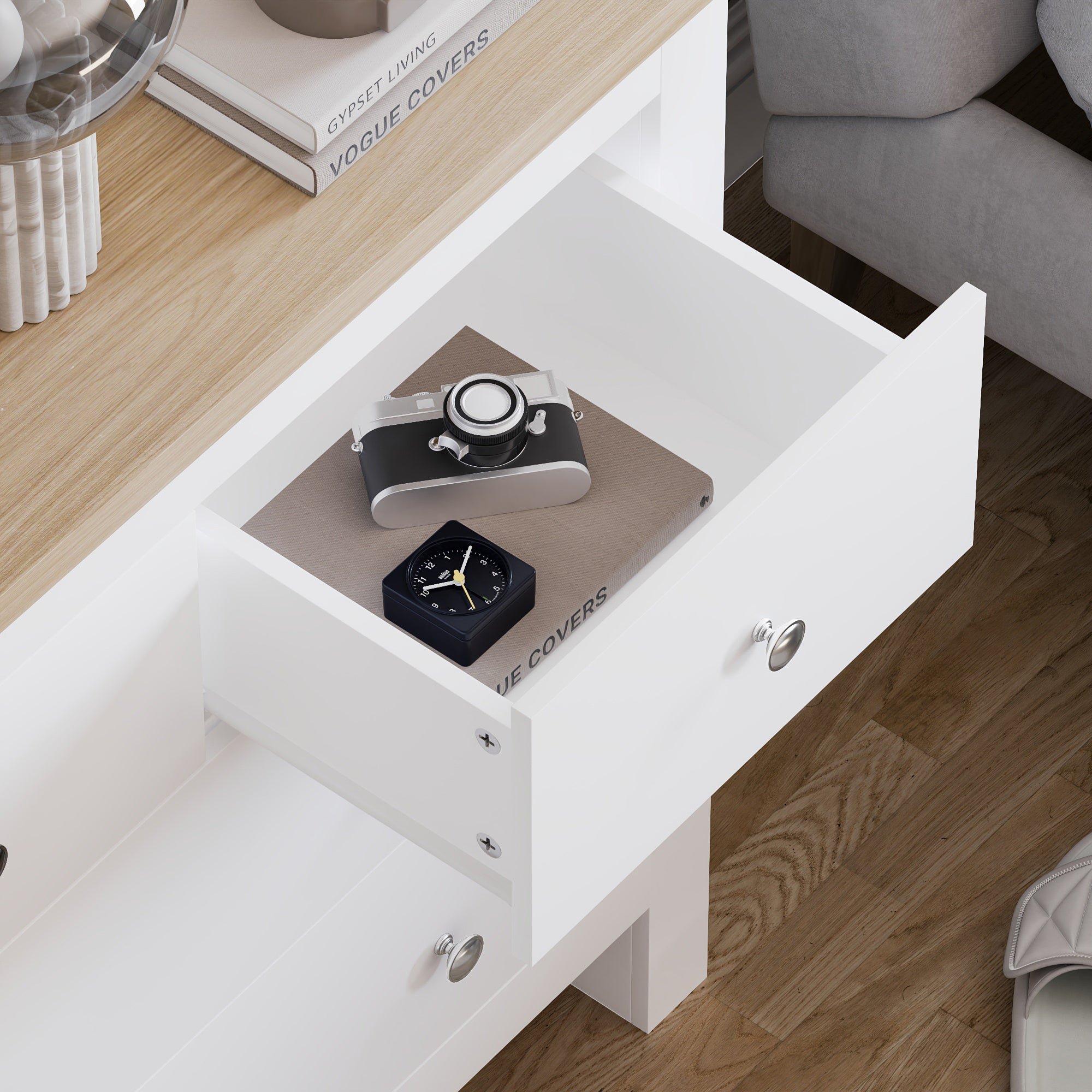 Vida Designs Arlington 2+2 Drawer Chest - White - Image 4