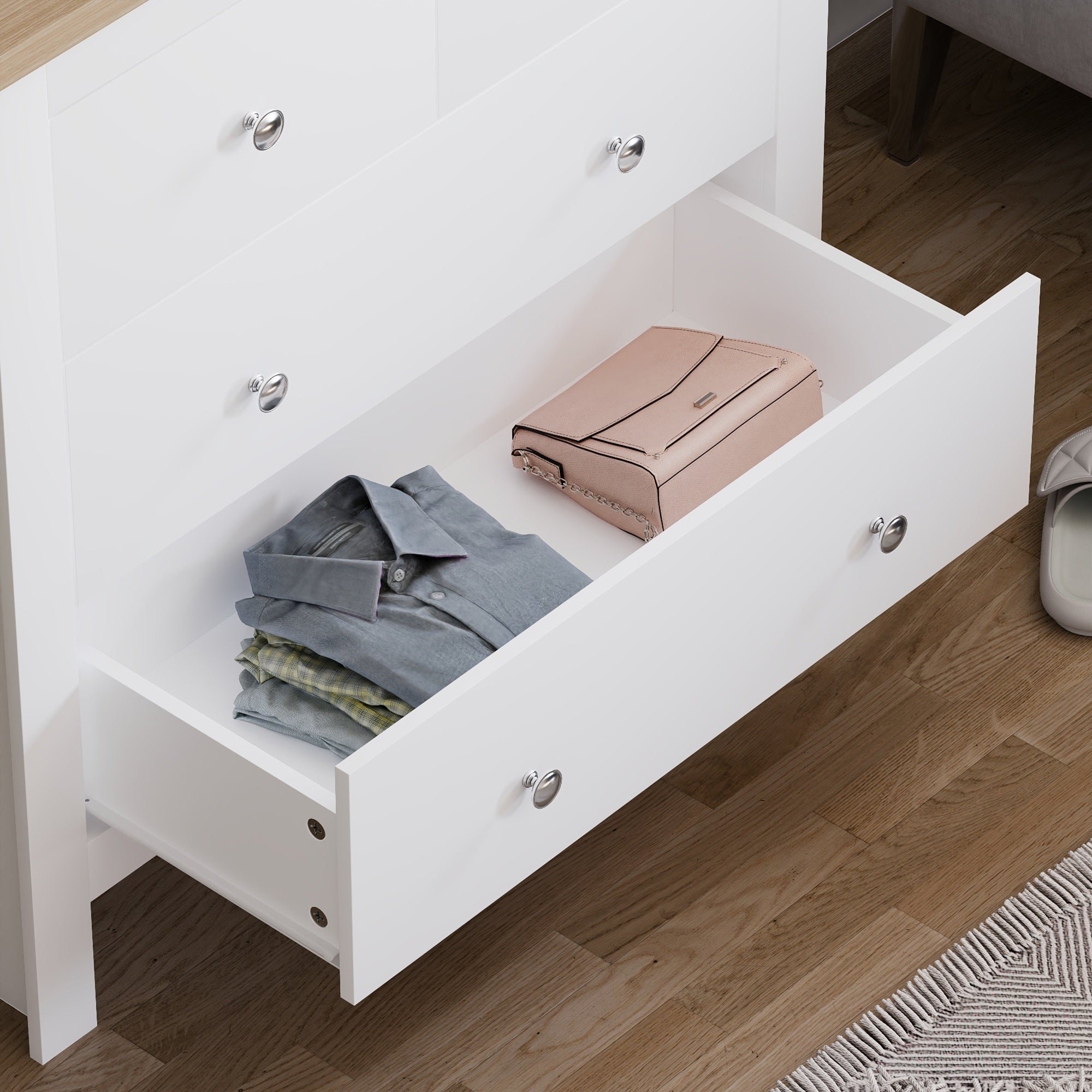 Vida Designs Arlington 2+2 Drawer Chest - White - Image 5