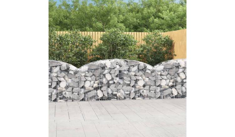 Walplus Galvanised Iron Gabion Basket - Silver 200 x 50 x 80/ V2 - 100 cm