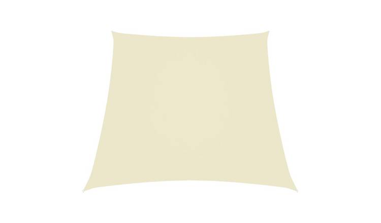 Walplus Trapezium Polyester Oxford Sun Shade Sail - Cream - 400 x 300 cm