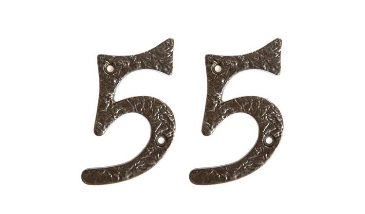 Hammer & Tongs Rustic Iron Numeral - Number 5 - Raw - Pack of 2