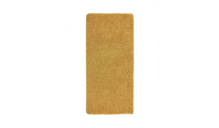 Mega Flooring Yellow Shaggy Plain Rug - 60 x 100cm