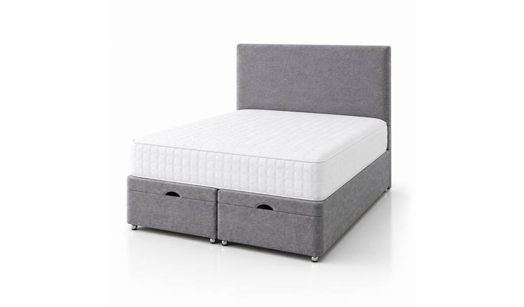 Comfy Deluxe  Plain  6ft Super King  End Lift Ottoman Bed Set - Silver Grey