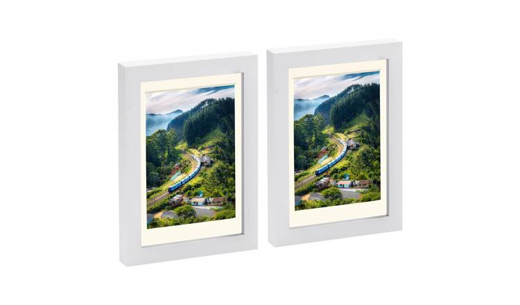 Nicola Spring Photo Frames - 5" x 7" with Mount - Set of 2 - White