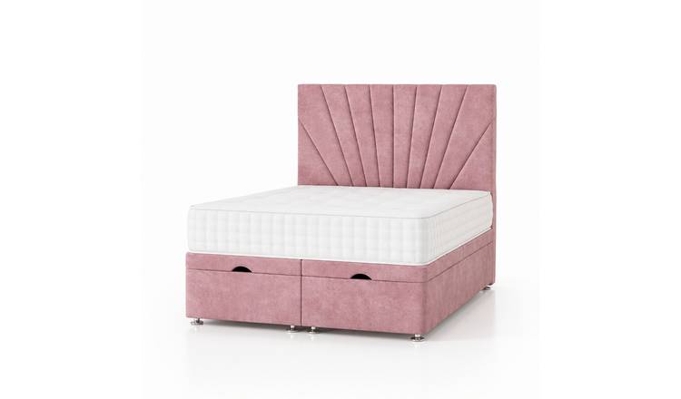 Comfy Deluxe Aspen   4ft6 Double  End Lift Ottoman Bed Set - Pink