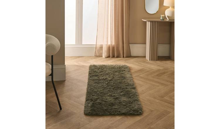 OHS Soft Fluffy Fleece Rug Runner - 60 x 150cm - Woodland Green