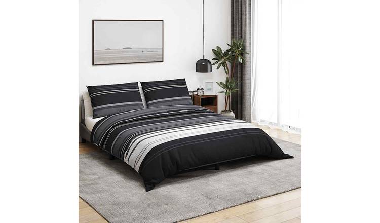 Walplus Cotton Duvet Cover Set - Black and White - 225 x 220 cm