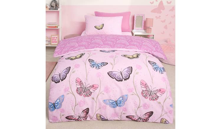 OHS Butterflies Heaven Duvet Cover Set Purple - Double