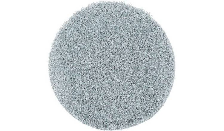 The Rugs Denim Plain Round Shaggy Rug - 100cm