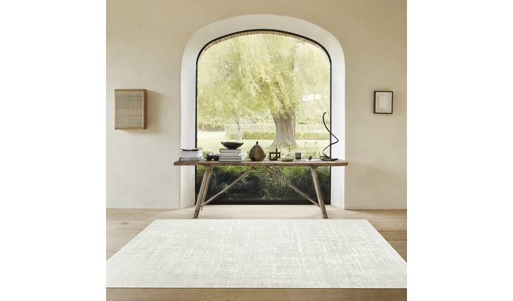 Mega Flooring White Modern Abstract Rug - 133 x 195cm