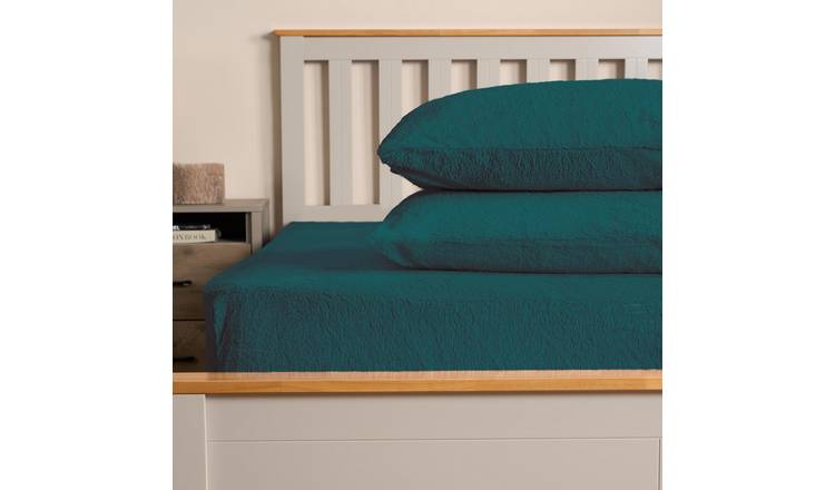 OHS Teddy Fleece Thermal Fitted Bed Sheet Teal - Single