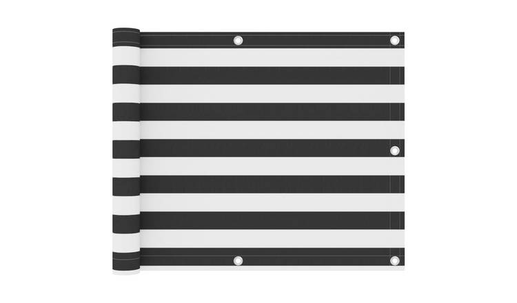 Walplus Polyester Oxford Balcony Screen - Anthracite and White - 75 x 500 cm