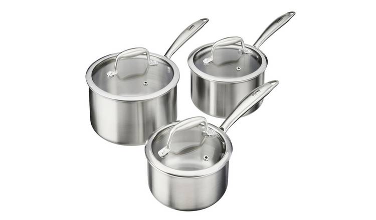Cooks Professional Tri-Ply 3 Piece Saucepan Set - 14cm, 16cm and 18cm