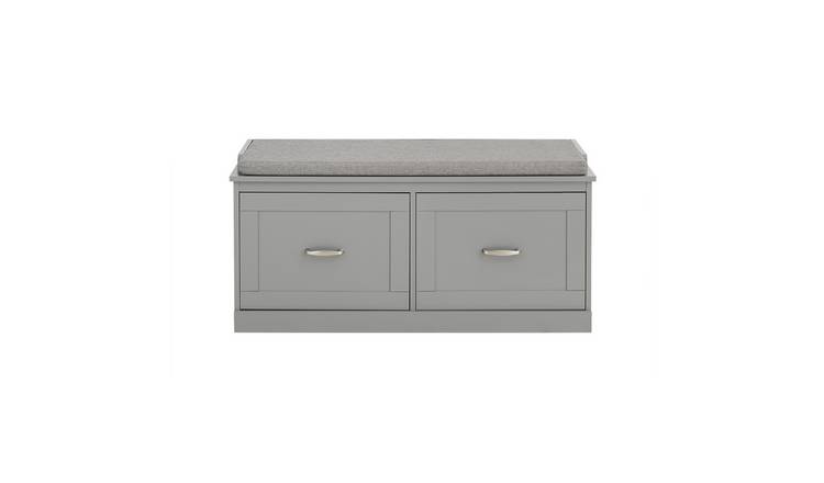 SoBuy 2 Shelf Shoe Storage Bench - Light Grey