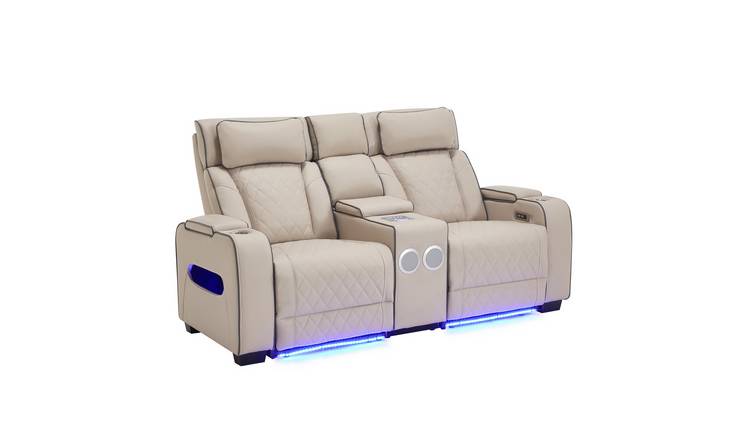 Furniture Online Capri Electric Recliner 2 Seater Leather Sofa – Beige