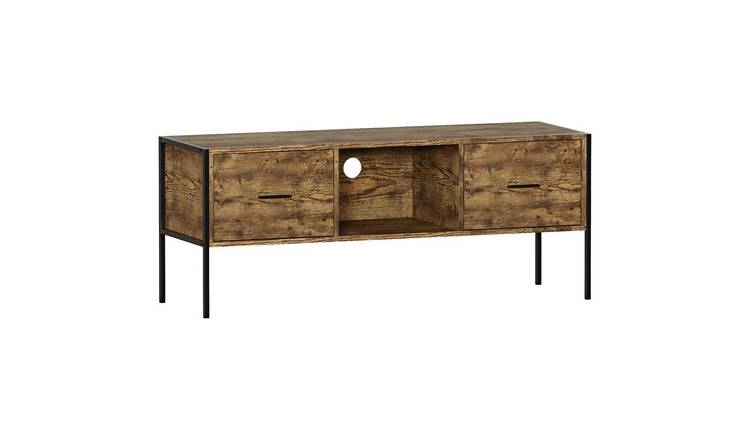 Vida Designs Brooklyn 2 Drawer TV Unit - Dark Wood
