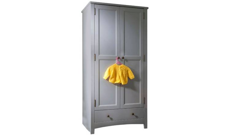 Noa & Nani Birte 2 Door Wardrobe With Drawer - Silk Grey