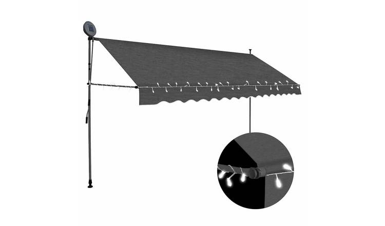 Walplus Electric Polyester Retractable Awning - Anthracite - 350 x 120 cm