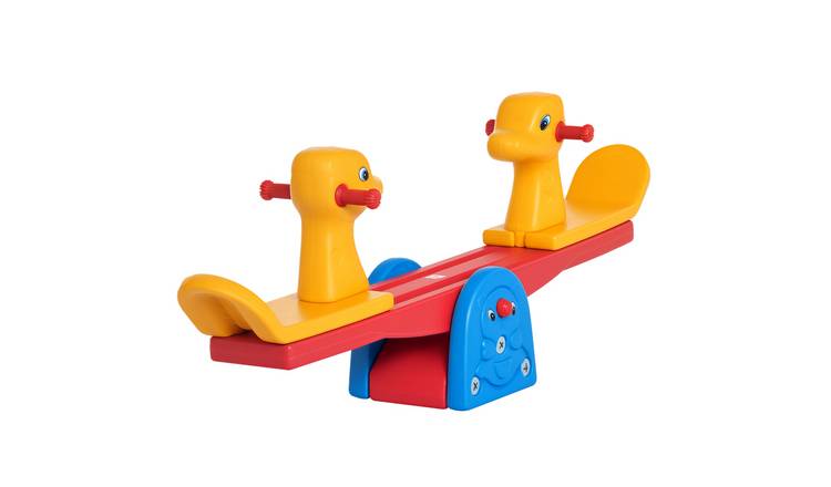 HOMCOM 2 Seat Easy Grip Handles Kids Seesaw - Multicolour