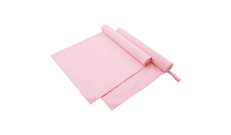 Walplus Pack of 2 Polyester Sports Towels and Polyamide - Pink - 90 x 180 cm