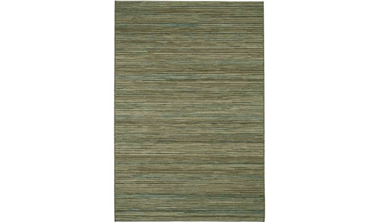 Mega Flooring Green Modern Striped Rug - 60 x 110cm