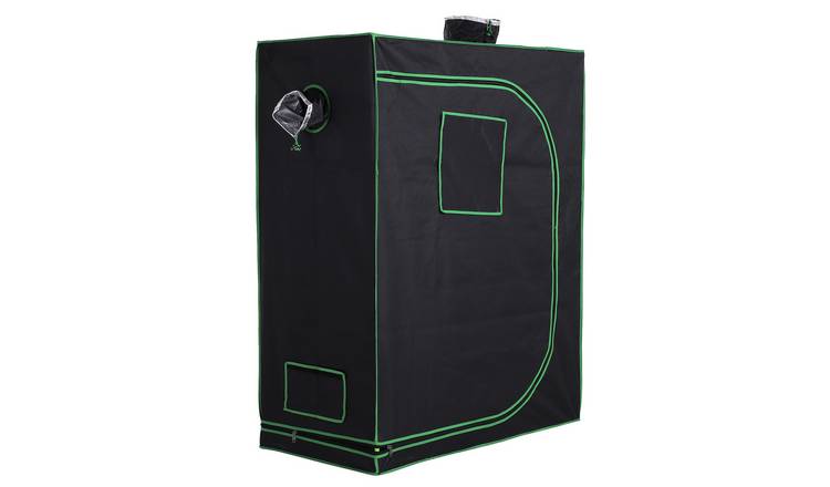 Outsunny Reflective Mylar Hydroponic Grow Tent with Zippers – Black