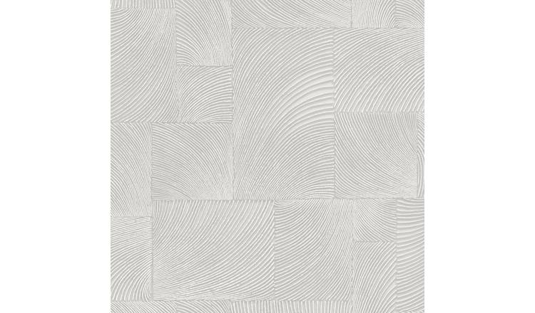 Grandeco Murio Log Cabin Cut Wood Effect Blown Vinyl Wallpaper - Grey