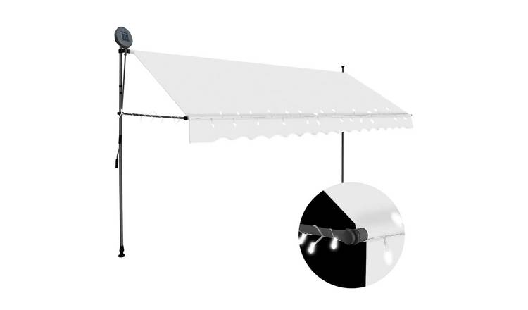 Walplus Electric Polyester Retractable Awning - Cream - 350 x 120 cm